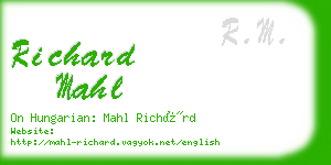 richard mahl business card